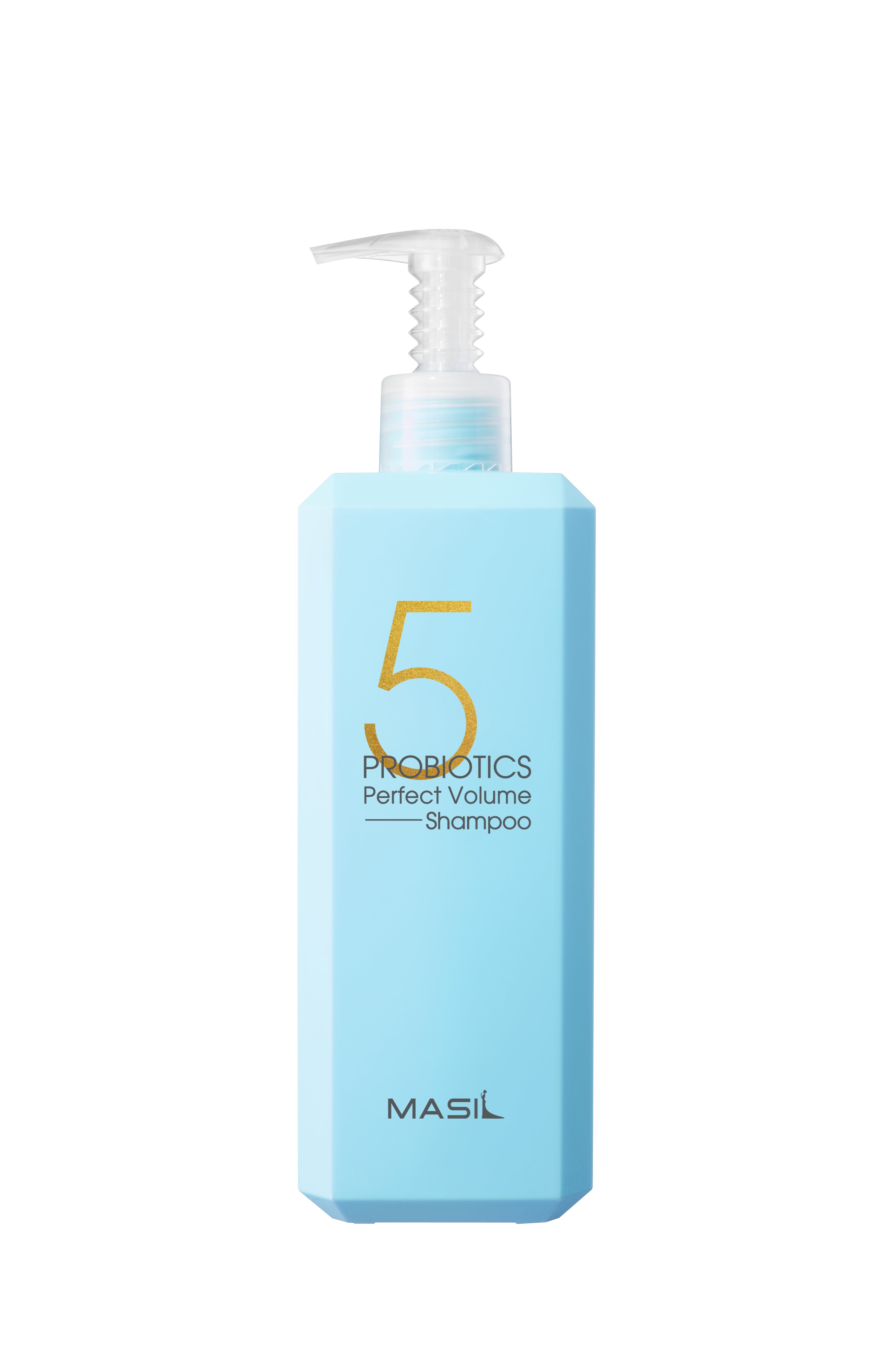 YABUKO Apjoma mati šampūns Masil 5 Probiotics Perfect Volume, 500 ml, ar bagātīgu tekstūru un veselīgu matu izskatu