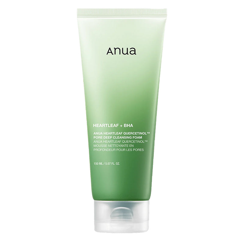 ANUA Heartleaf Quercetinol Cleansing Foam 150ml maigas sejas putas jutīgai ādai – korejas kosmētika Latvijā