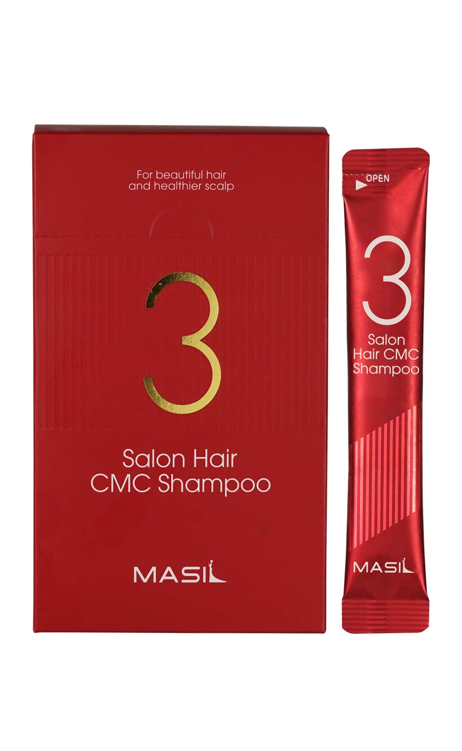 YABUKO MASIL 3 Salon Hair CMC intensīvi barojošs matu šampūns, 8ml iepakojums, 20 vienības, veselīgiem matiem.