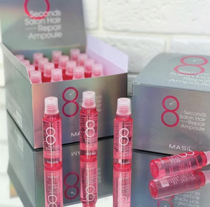 YABUKO Matu maska-Filleris Masil 8 Seconds Salon matu atjaunošanas ampula, 15 ml, matu kopšanas produkts ar ampulas iepakojumu