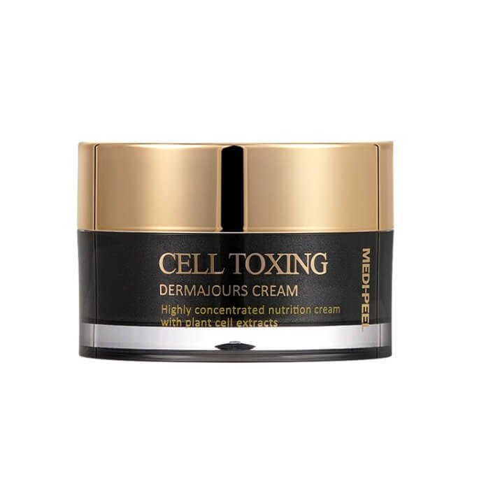 YABUKO MEDI-PEEL Cell Toxing Dermajours sejas krēms ar atjaunojošu tekstūru un iepakojumu, piemērots ādas kopšanai.