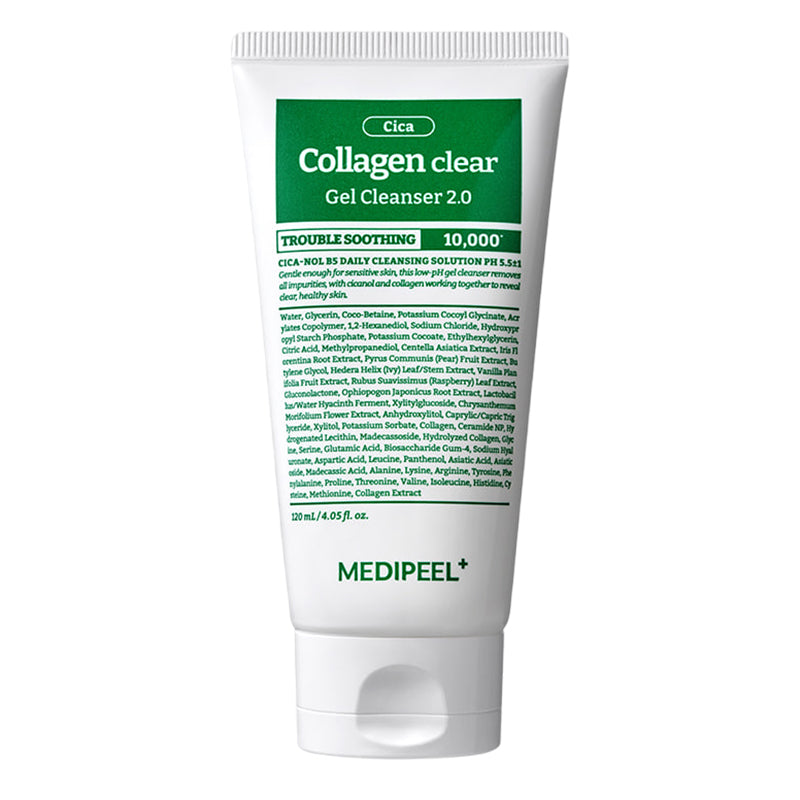 YABUKO MEDI-PEEL Green Cica Collagen Clear sejas attīrošas putas jutīgai ādai, 120ml, maigi tīra un nomierina ādu