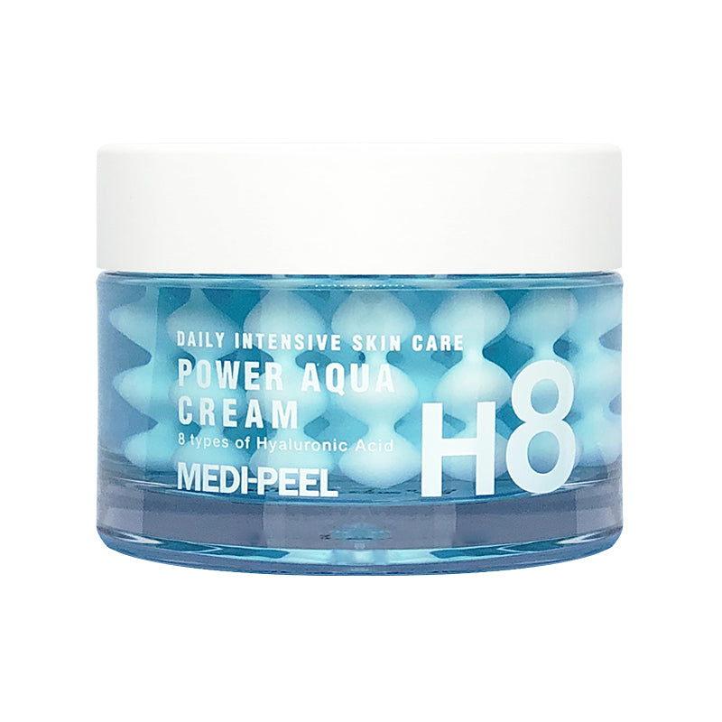 YABUKO MEDI-PEEL Power Aqua krēms, intensīvi mitrinošs sejas krēms ar 50ml tilpumu, iekštelpas krēms ar hidratāciju.