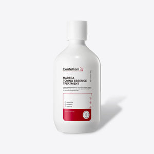 YABUKO Centellian24 Madeca tonizējoša sejas esence, 300 ml, gaiša pudele ar produkta iepakojumu un uzklāšanas traukli.