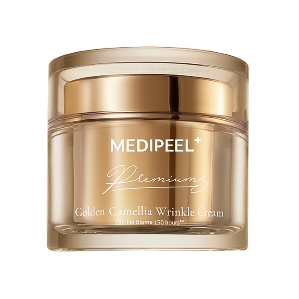 YABUKO MEDI-PEEL Premium Golden Camellia pretgrumbu krēms ar zeltainu kamēlijas ekstraktu, ādas atjaunošanai un gludumam