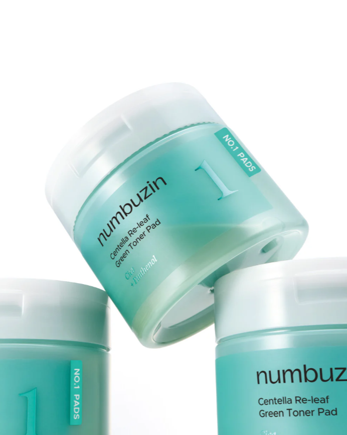Nomierinoši Tonera Spilventiņi Numbuzin No.1 Centella Re-Leaf Green Toner Pads