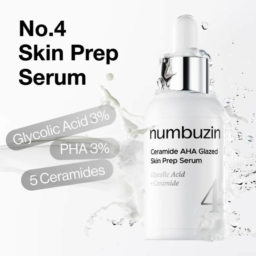 AHA keramīdu serums mirdzošai ādai - Numbuzin No.4 Ceramide AHA Glazed Skin Prep