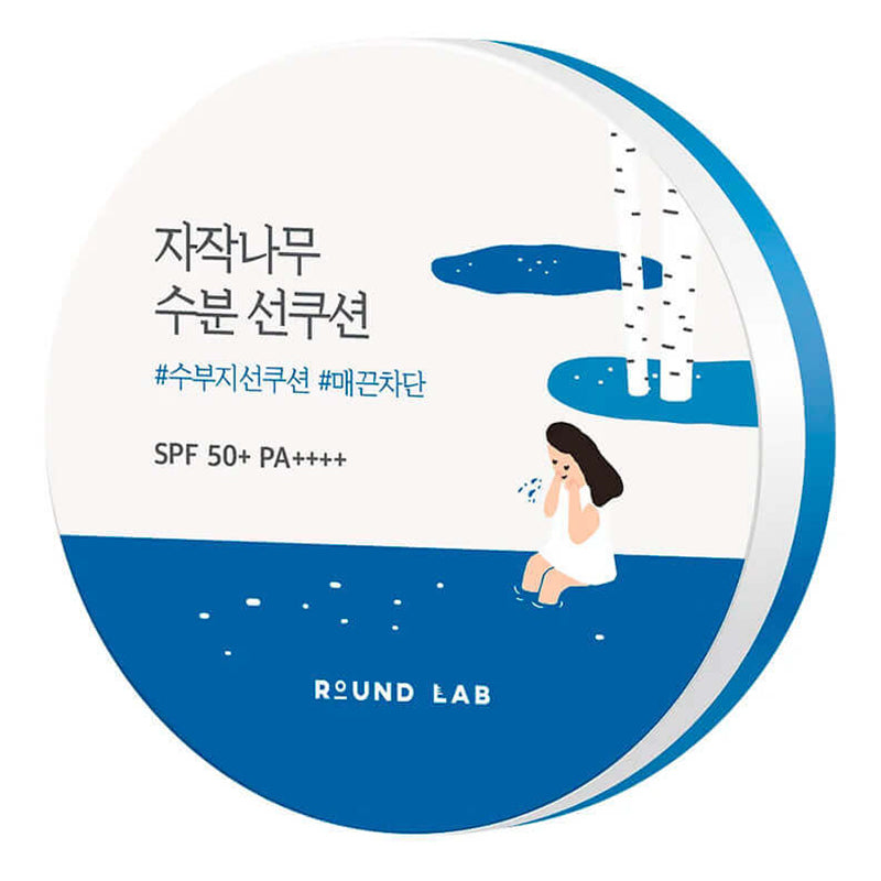 Mitrinošs saules aizsargkūšons – ROUND LAB Birch Juice Moisturizing Sun Cushion