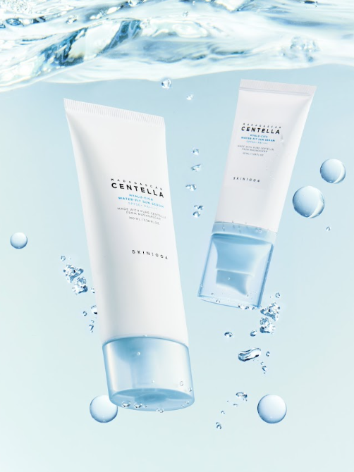 YABUKO SKIN1004 Centella Hyalu-Cica ūdensīgs saules serums SPF50, 100 ml, sejas aizsardzībai no saules.