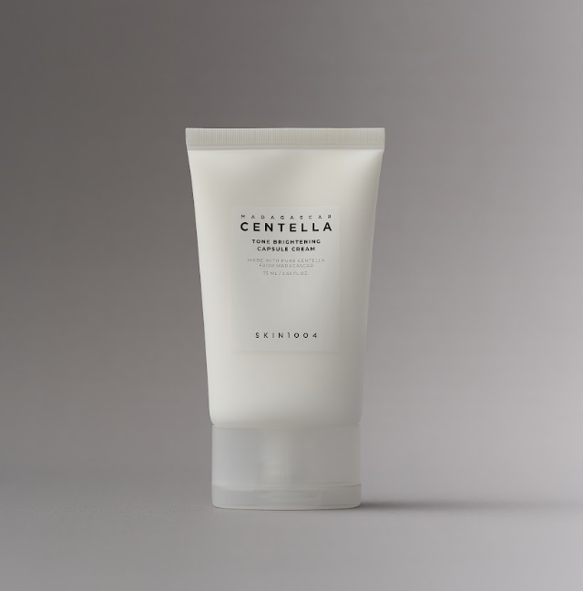 YABUKO SKIN1004 Madagascar Centella Tonēšas kapsulu krēms 75ml, ādas kopšanai ar spilgtinošām īpašībām, iepakojumā.